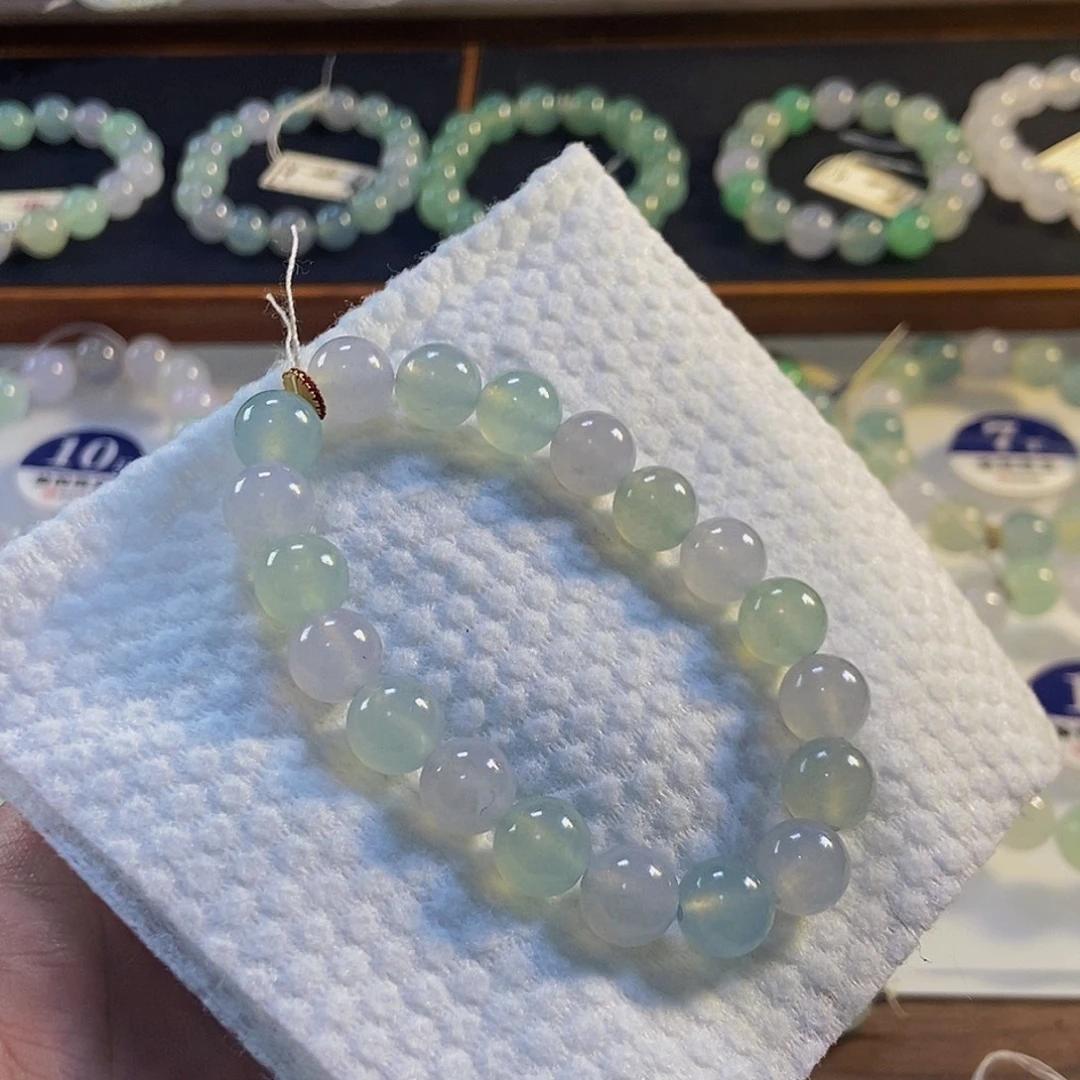 定制翡翠未镶嵌翡翠手串卡9.8