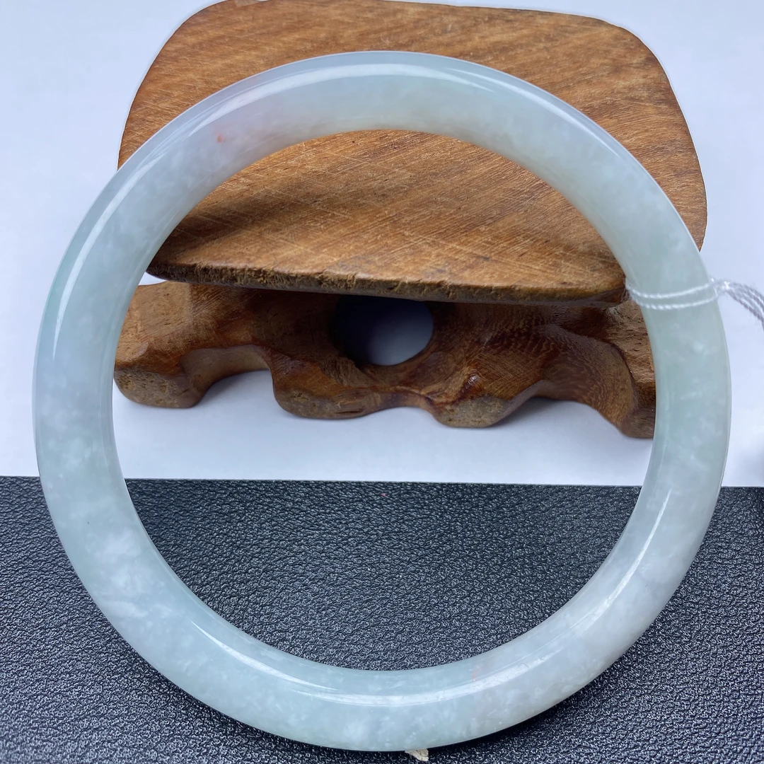 缅甸天然A货翡翠手镯54-55叮当精美冰透女款时尚少女