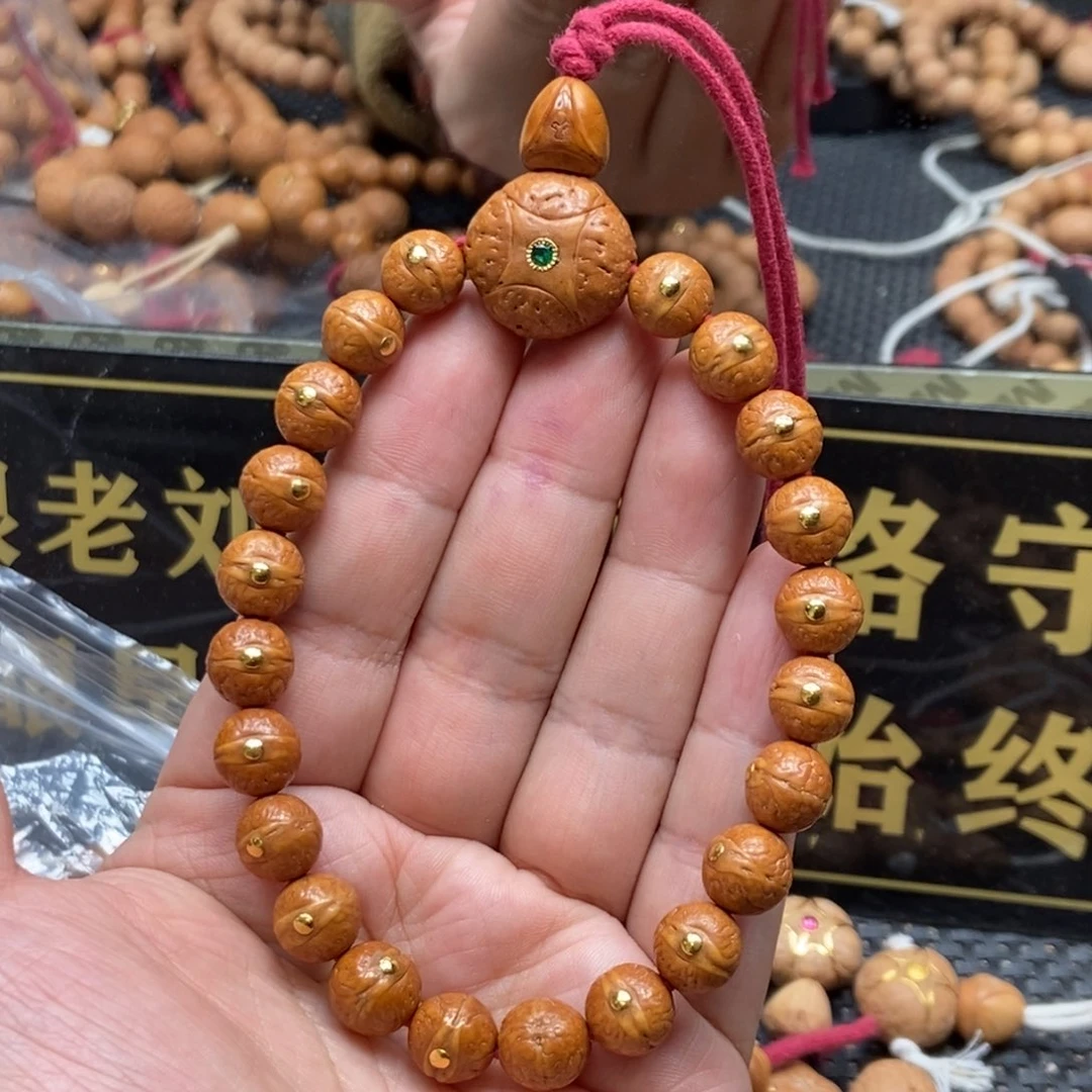 凤眼菩提吊坠1.0金钉手串