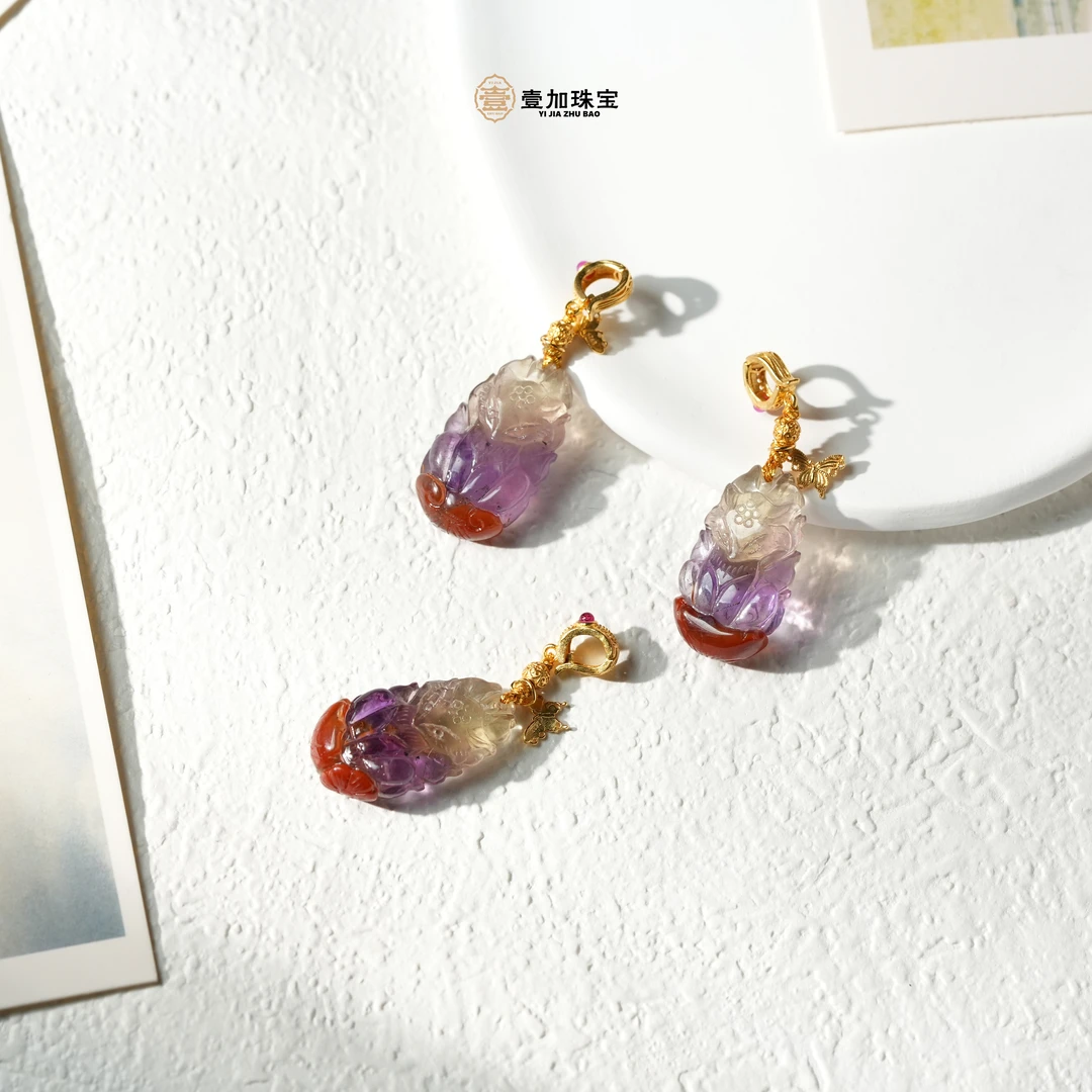 壹加师姐|手工设计极光凤九水晶吊坠多样性发一10219m