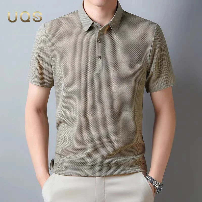 夏季冰丝男士POLO衫短袖轻奢薄款透气亲肤翻领简约大气商务休闲款