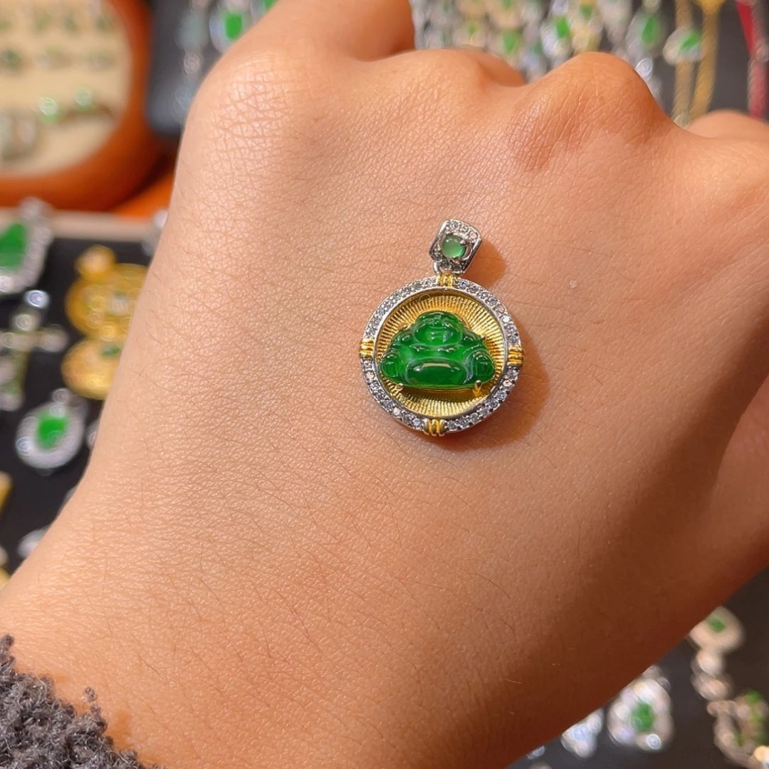 翡翠银S925镶嵌颈饰