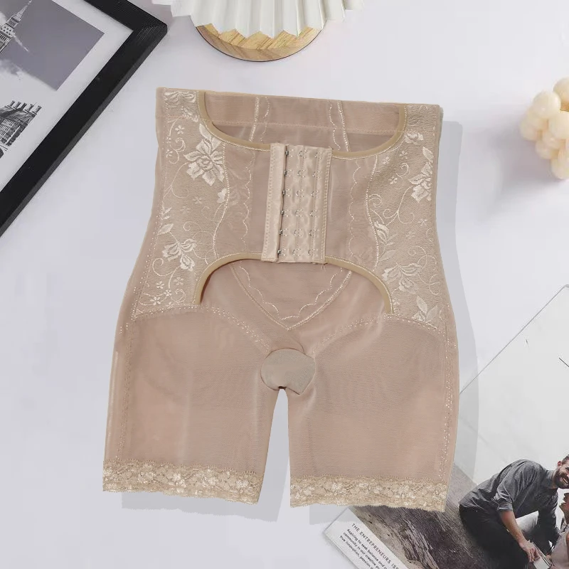 女中提花弹性透气平角收腰线条感设计感舒适平角打底裤-N388