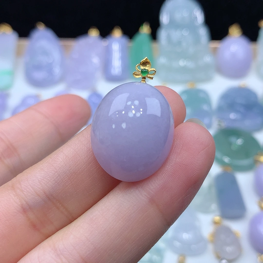 颈饰18K金镶嵌翡翠翡翠