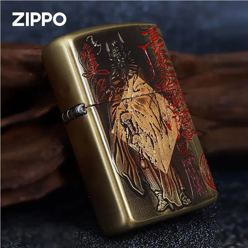 Zippo正品打火机专属黄铜盔甲鬼王钟馗