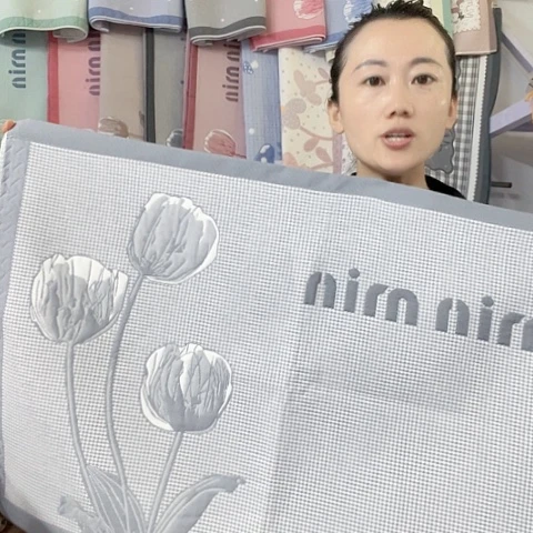 棉纱布灰色郁金香纯棉