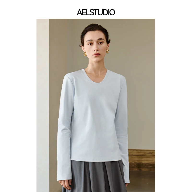 【楠哥专属】AEL原创长袖t恤百搭叠穿打底衫春秋V领外穿AS4CT265