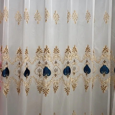 白色绣花纱帘5米面料
