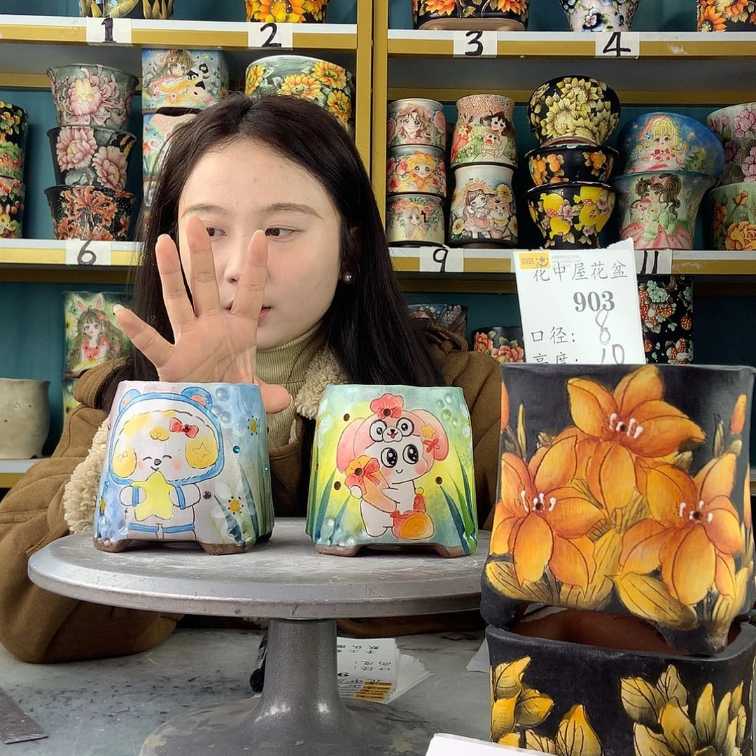 陶景德镇手工花盆903