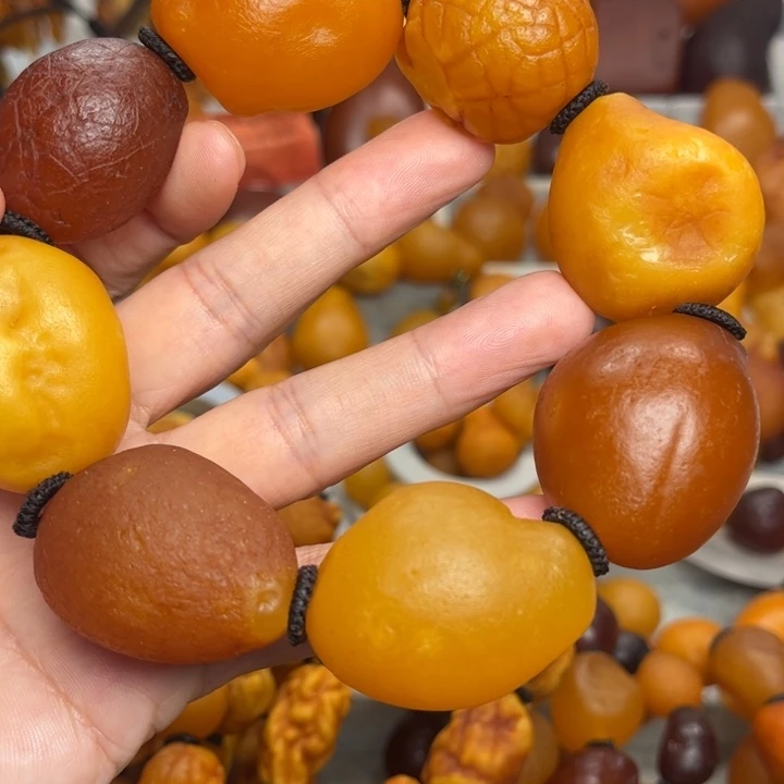裸石琥珀未镶嵌天然蜜蜡手串