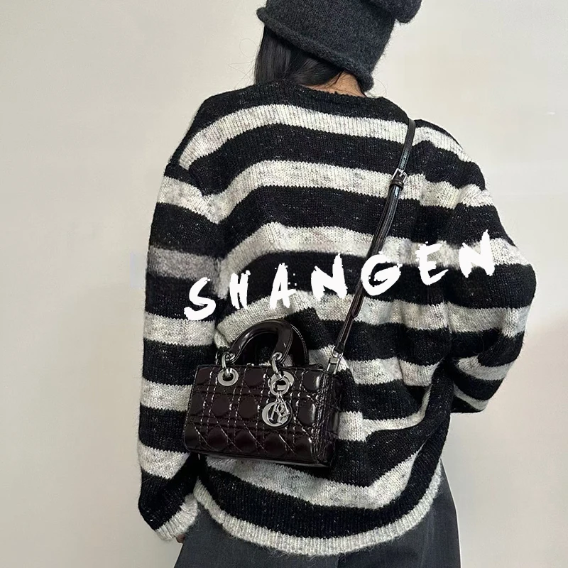 【尚恩CC】SK-82329-2-黑糖咖啡18*7*11轻奢新款手提斜挎戴妃女包