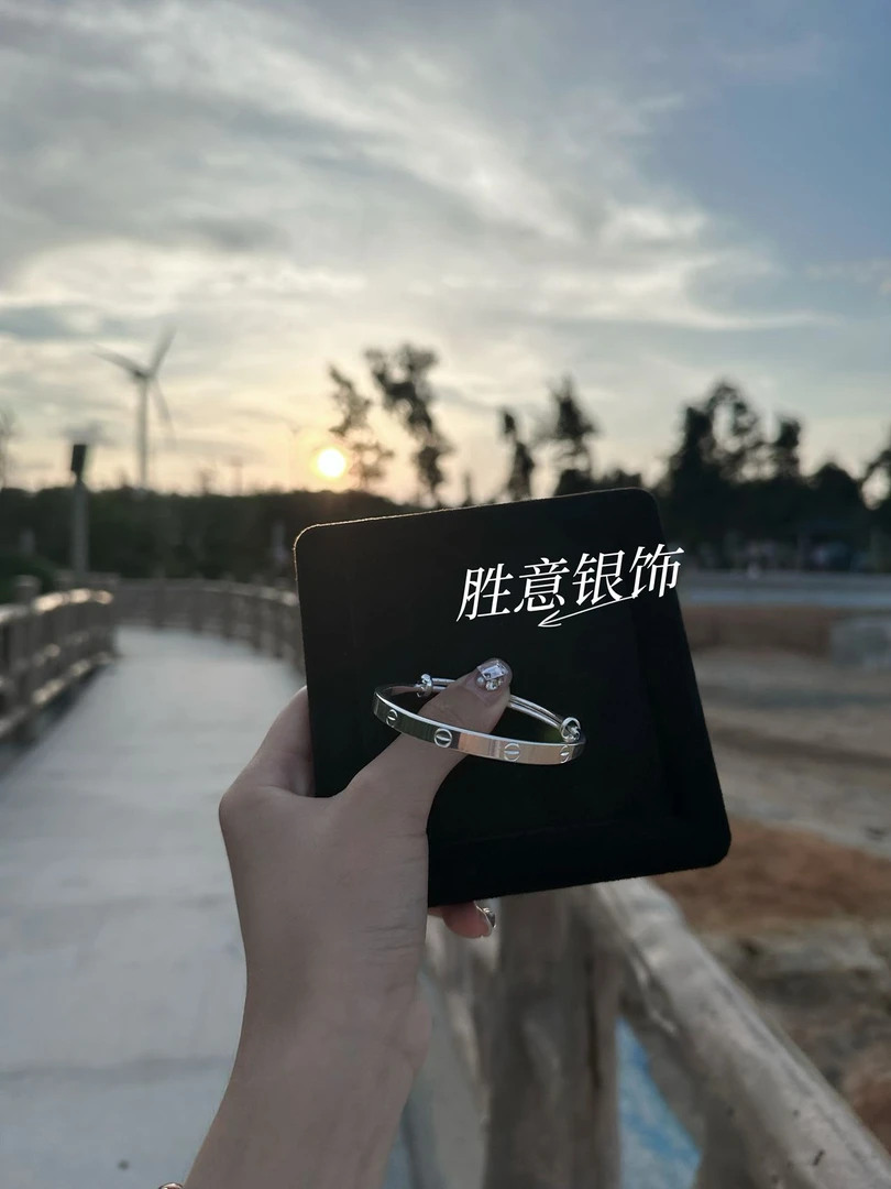 足银手镯 足银999 卡家素圈手镯 潮流百搭简约高级感 男女都可入