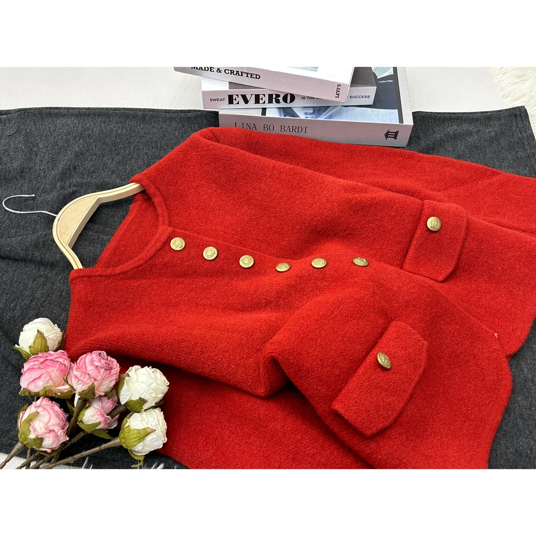 【红色开衫】秋季新款时尚气质长袖上衣QC1349