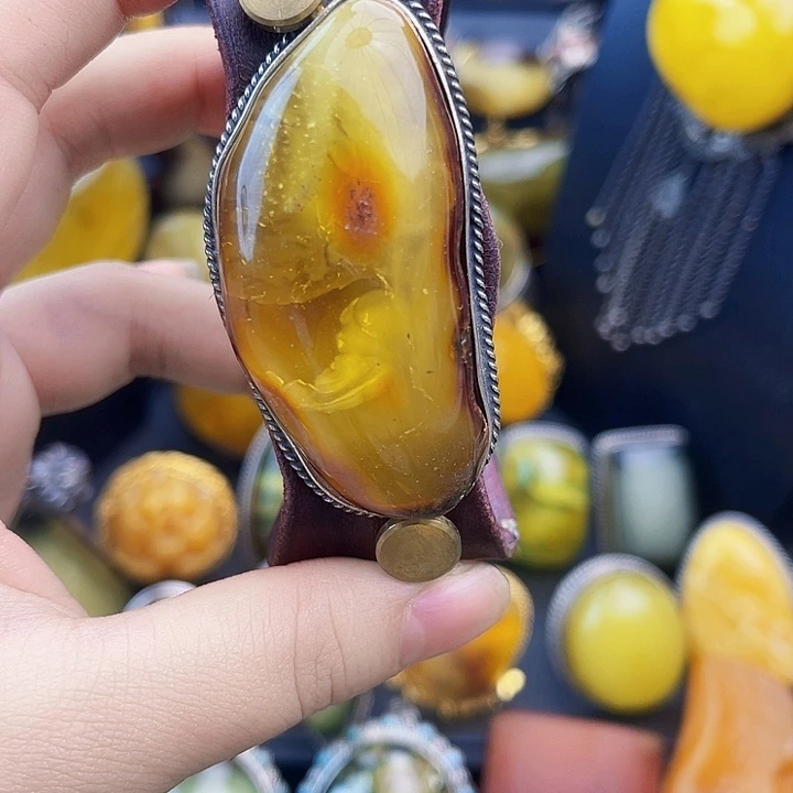 琥珀银S925镶嵌裸石