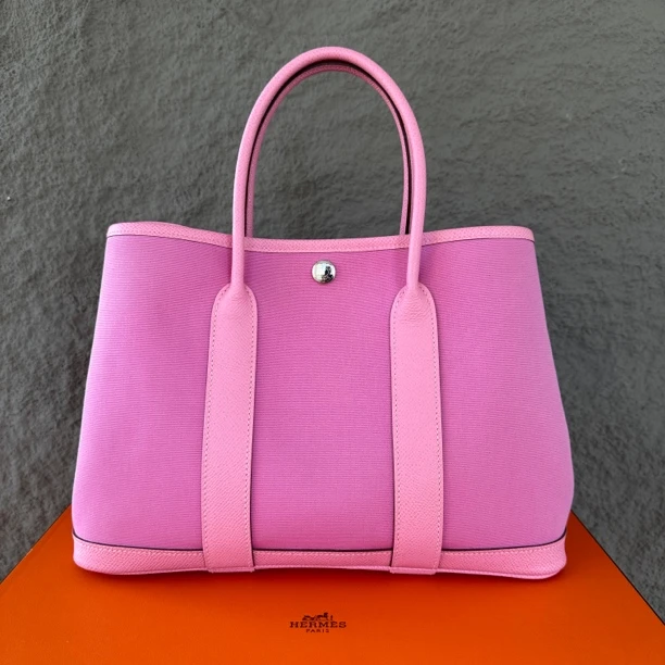 99新 Hermes/爱马仕 爱马仕樱花粉花园30手提包
