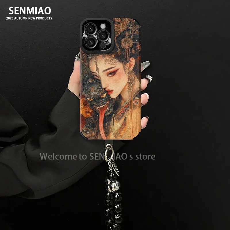 适用【苹果/oppo/华为/vivo/小米】扎基拉姆小羊皮防摔手机壳女款