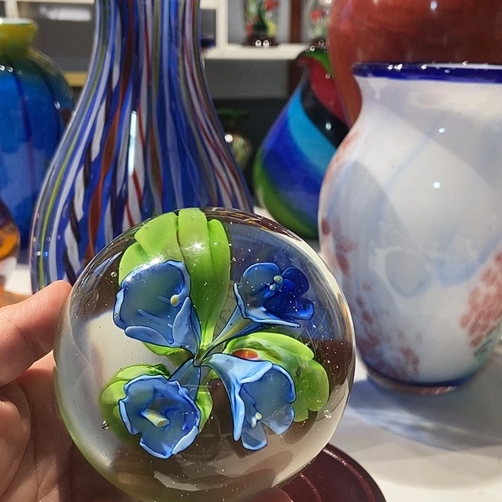琉璃纯手工蓝色花球