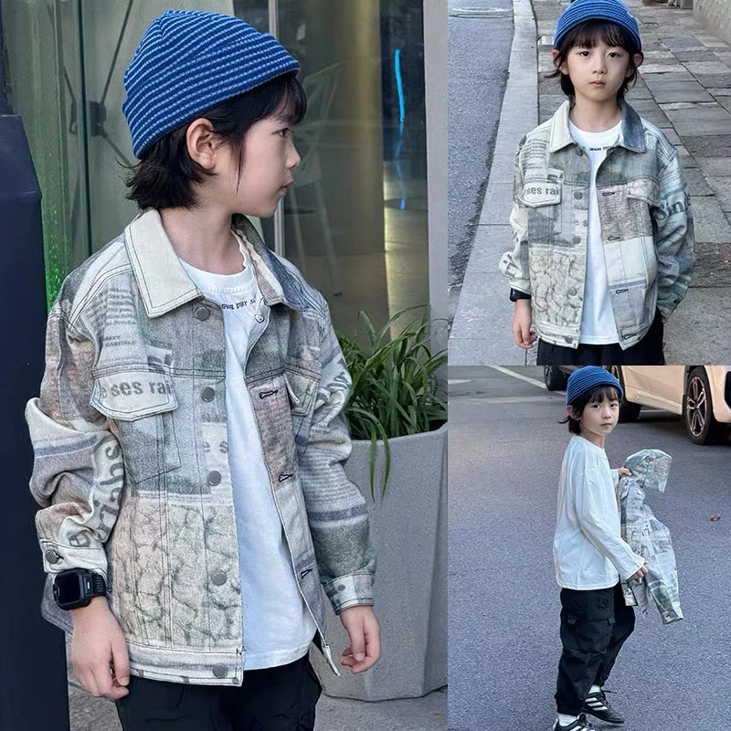 W34 儿童牛仔外套做旧款 K2-4