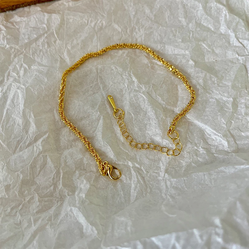 铜合金手链 金色波光粼粼手链女百搭高级感精致轻奢小众手饰7018