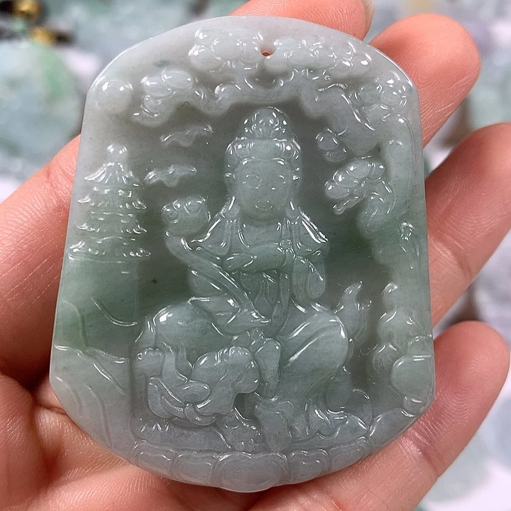 颈饰未镶嵌翡翠文殊菩萨福利