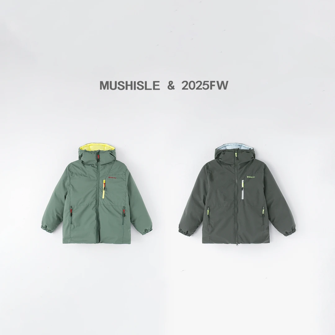 【MUSHISLE】阿又冬季童装儿童男童中大童秋冬工装防风羽绒服85102D