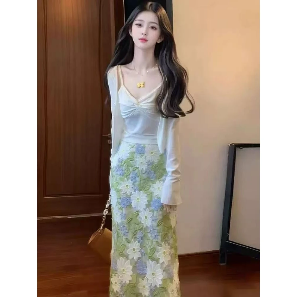 【B861-B870】春夏小个子穿搭蕾丝显瘦时尚时尚性感夏季开叉法式