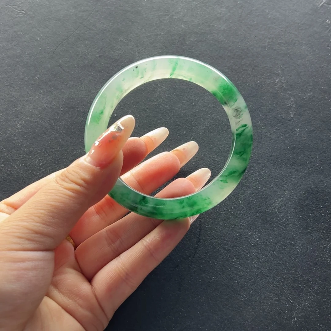 石英质玉手镯未镶嵌紫*薇手镯55