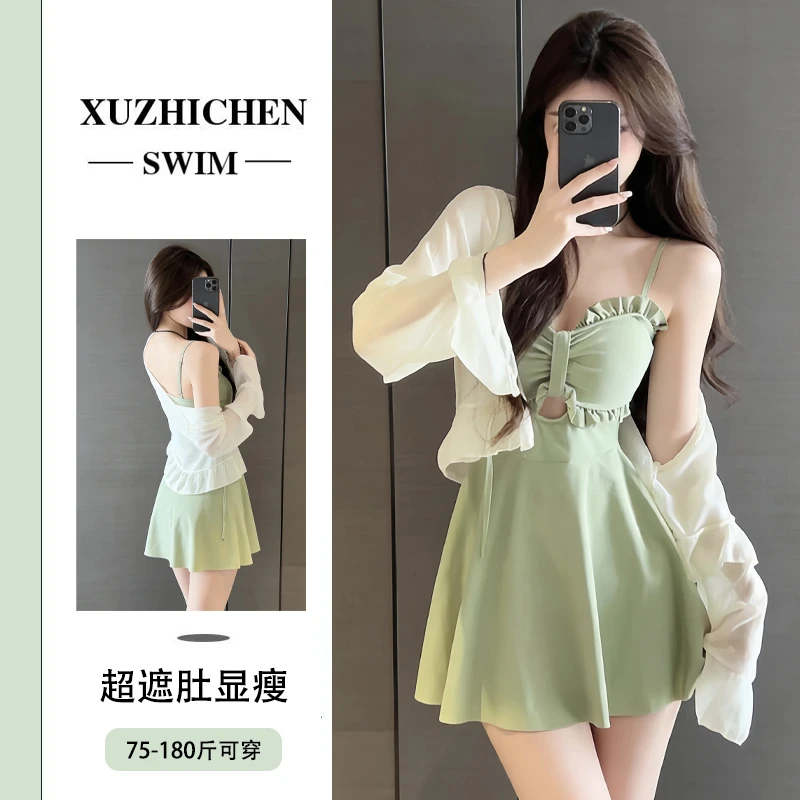 泳衣女2026新款分体裙式显瘦遮肚小胸聚拢高级感泡温泉度假泳装