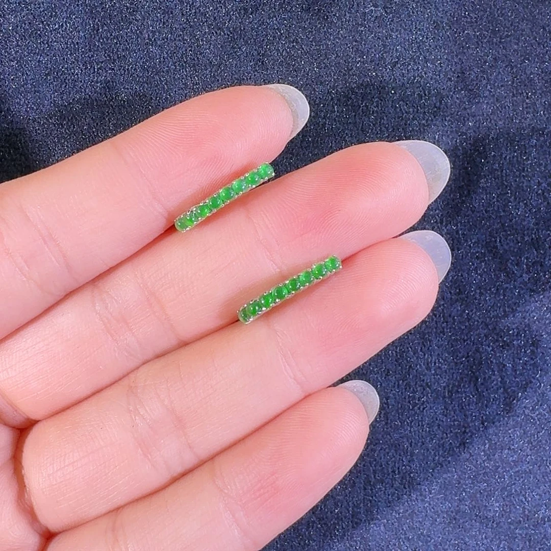 翡翠耳饰银S925镶嵌❤️****蛋面