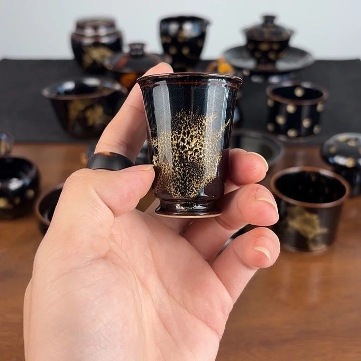 瓷洒彩鹧鸪斑闻香一口杯