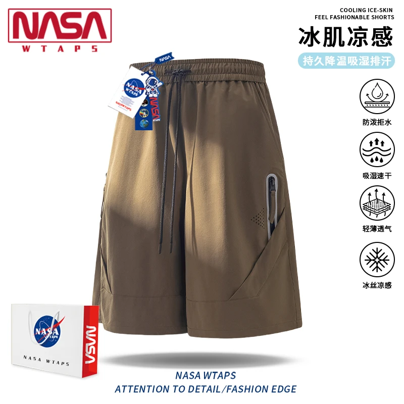 NASA WTAPS防水工装短裤男生潮夏季运动薄款美式休闲五分裤子