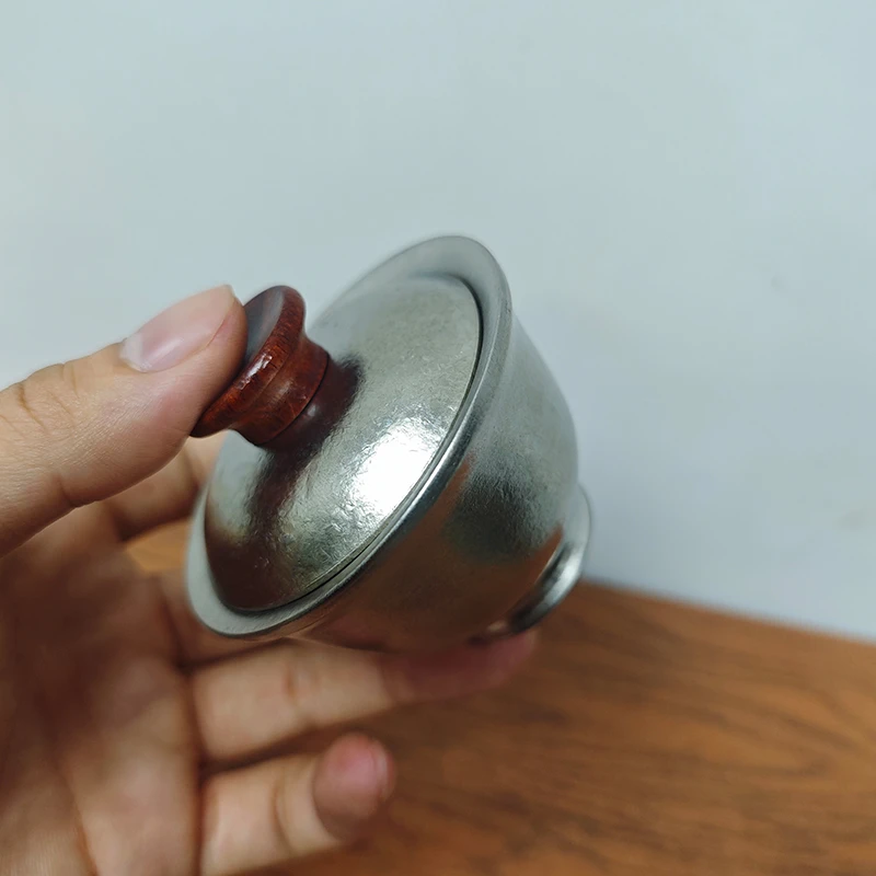 [厂家直销]新款纯钛茶具迷你盖碗50ml小茶杯加厚防烫冰晶花盖碗防