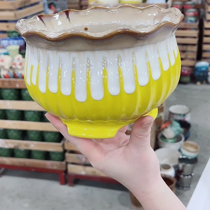 有孔，凑10元包邮陶瓷花盆发货！