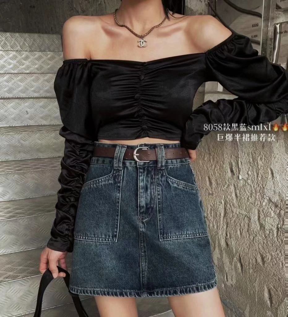 工装牛仔裙半身裙女春季A字裙2025新款短裙高腰包臀裙裙子半裙潮