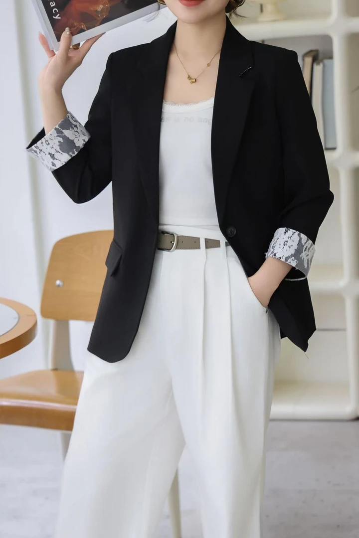 [ W i F i ]82539蕾丝袖西装外套