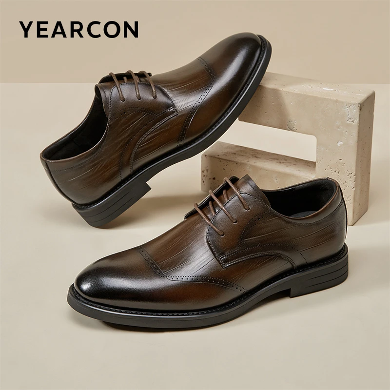 YEARCON/意尔康新款软底舒适商务正装男皮鞋英伦百搭婚鞋97119W