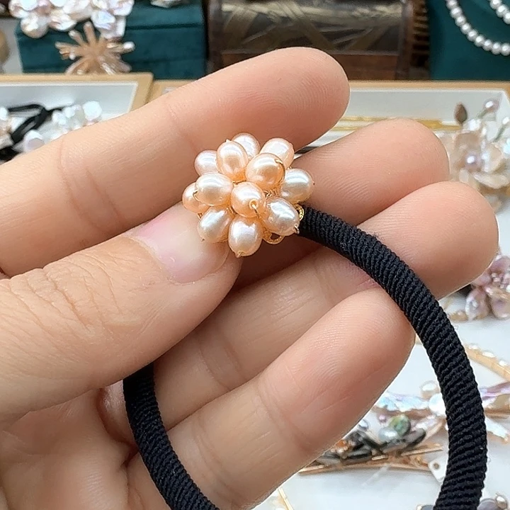 淡水珍珠发饰未镶嵌