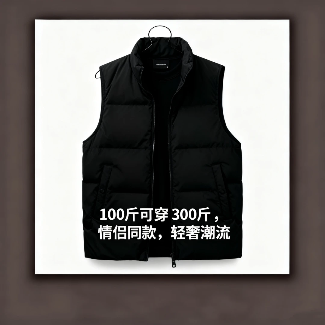 【高奢捡漏-100-300斤可穿】Y1606冬季新款潮流休闲百搭男士马甲