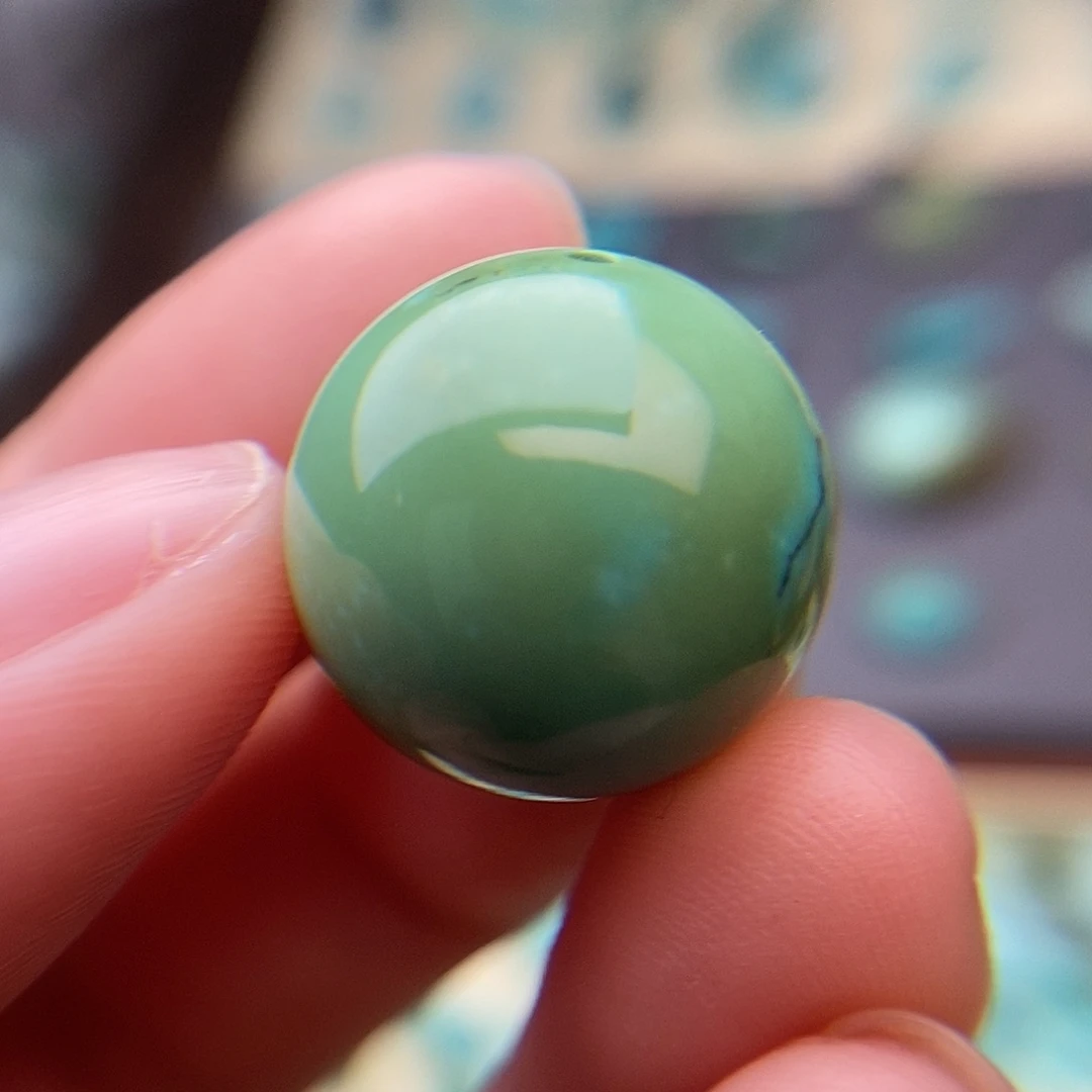 绿松石未镶嵌绿松石17.6mm 圆珠