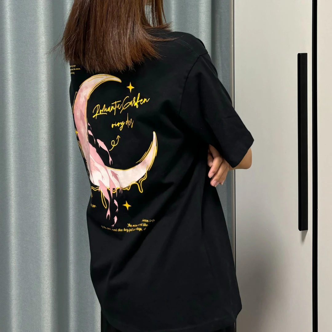 花花公子短袖纯棉T恤印花字母通用夏季网红爆款半袖黑色男女同款