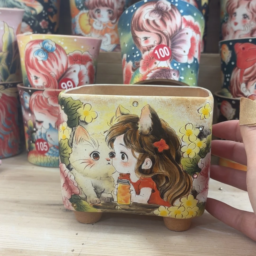 景德镇手绘花盆陶瓷12/11