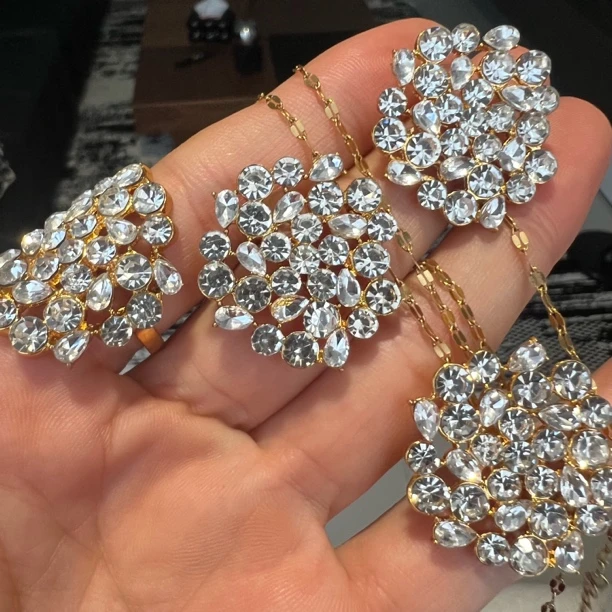 铜合金项链 【3件套】复古宫廷项链首饰不易变色欧美婚礼款1003