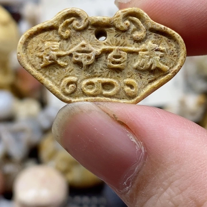 颈饰未镶嵌硅化珊瑚（珊瑚玉）小