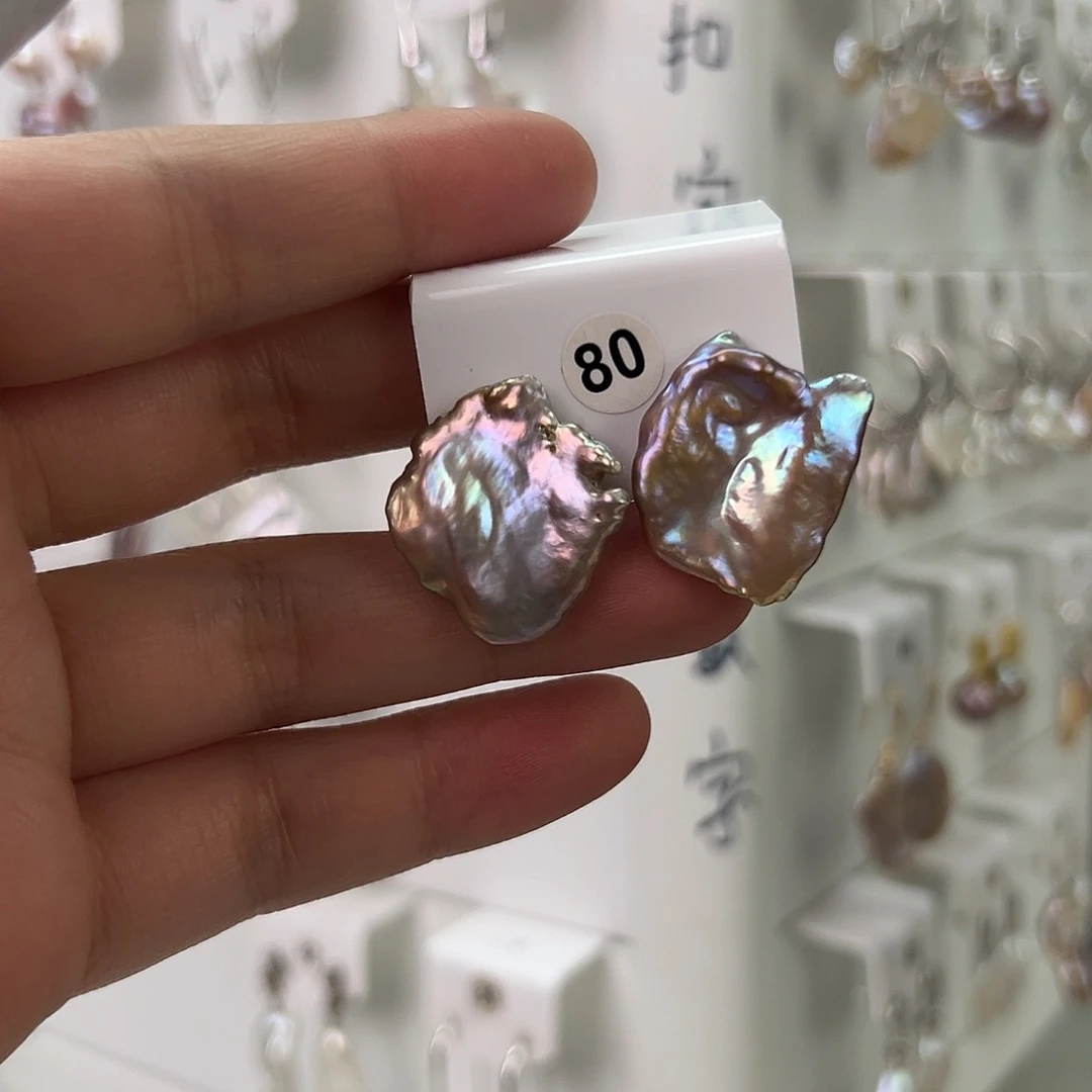 非金属巴洛克花瓣耳饰