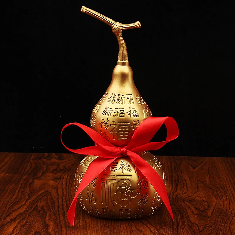【师傅推荐】黄铜百福葫芦招财纳福客厅办公室桌面工艺品摆件
