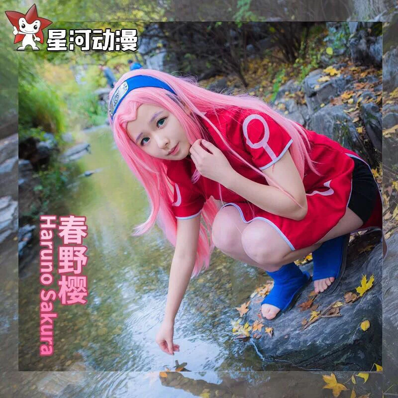 正版动漫cos火影忍者小樱cosplay服装一代衣服 春野樱奇装异服女