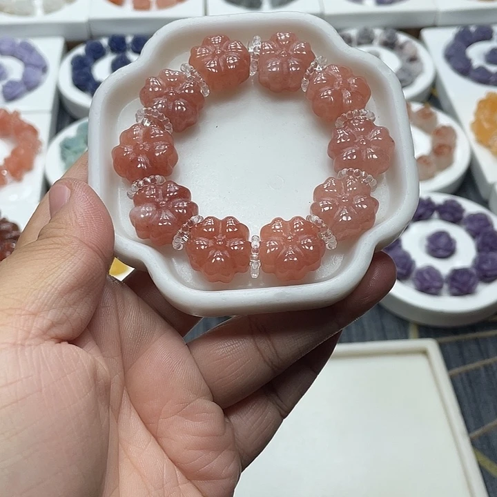 石英质玉（非洲翠）合金手串
