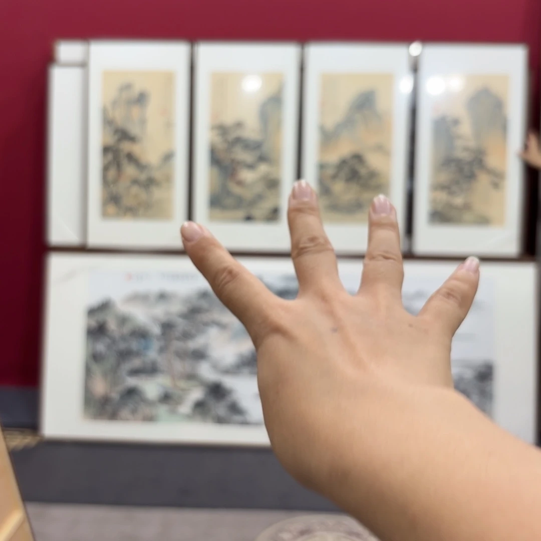 国画手绘作品带框包邮45成90