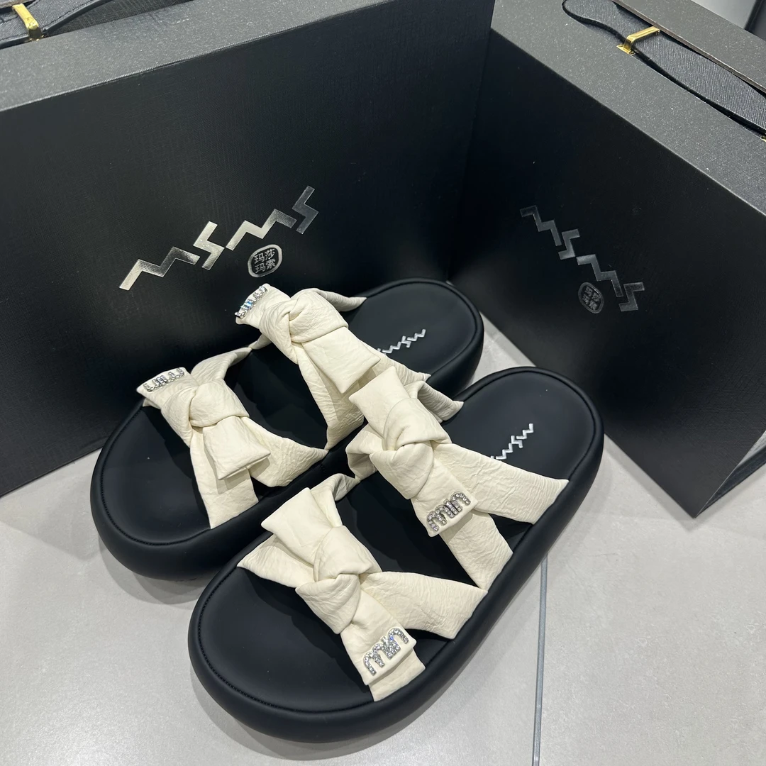 【玛莎玛索】6788-1#夏日新款一字拖 蝴蝶结 少女风