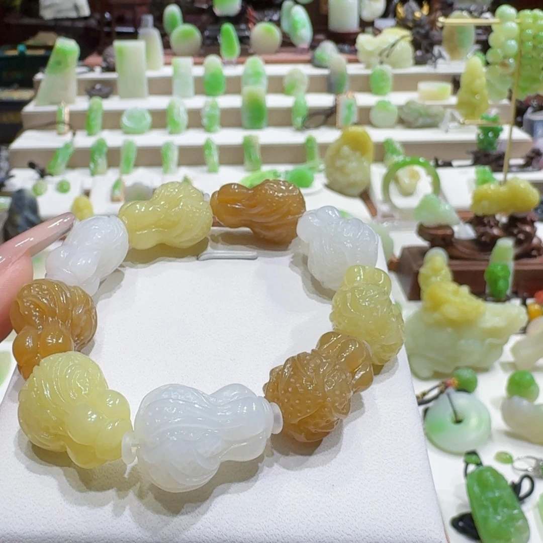 和田玉未镶嵌挂件多宝白菜